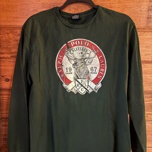 Ralph Lauren Forest Green Graphic Long Sleeve Tee